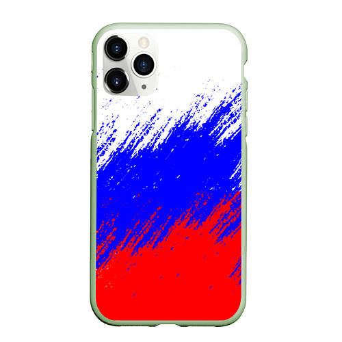 Чехол iPhone 11 Pro матовый Россия / 3D-Салатовый – фото 1