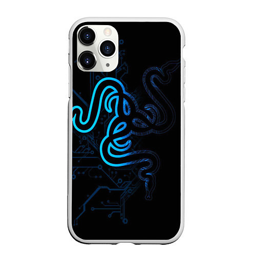 Чехол iPhone 11 Pro матовый RAZER / 3D-Белый – фото 1