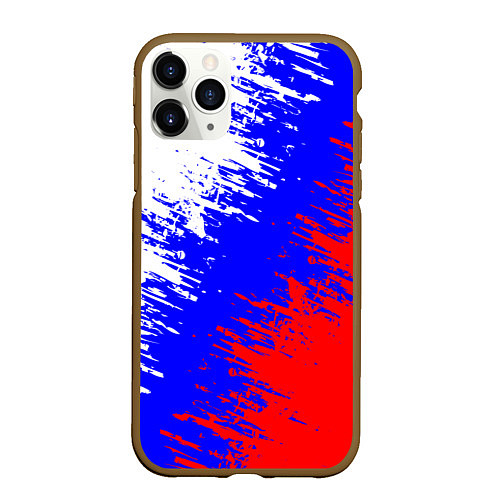 Чехол iPhone 11 Pro матовый Россия / 3D-Коричневый – фото 1