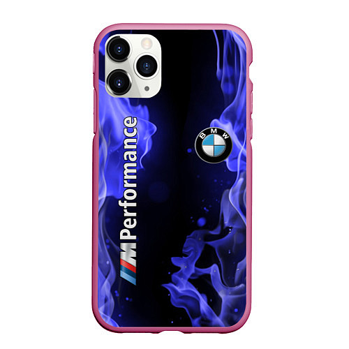 Чехол iPhone 11 Pro матовый BMW / 3D-Малиновый – фото 1