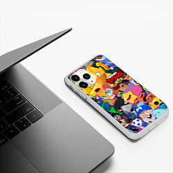 Чехол iPhone 11 Pro матовый BRAWL STARS, цвет: 3D-белый — фото 2