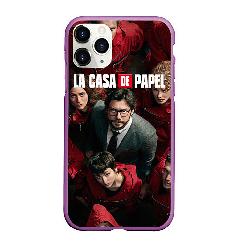 Чехол iPhone 11 Pro матовый La Casa de Papel Z / 3D-Фиолетовый – фото 1