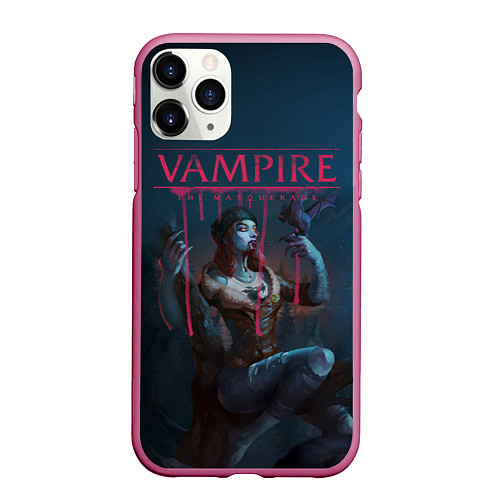 Чехол iPhone 11 Pro матовый Vampire: The Masquerade / 3D-Малиновый – фото 1