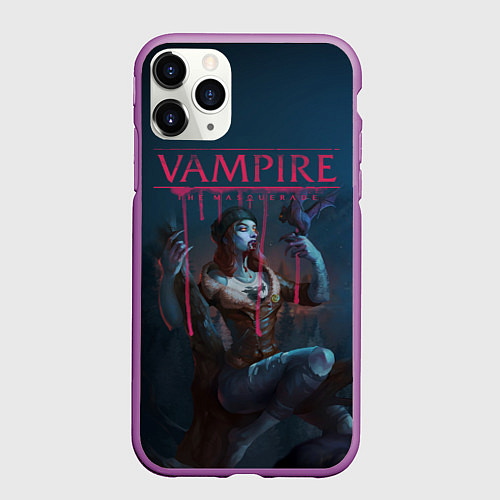 Чехол iPhone 11 Pro матовый Vampire: The Masquerade / 3D-Фиолетовый – фото 1