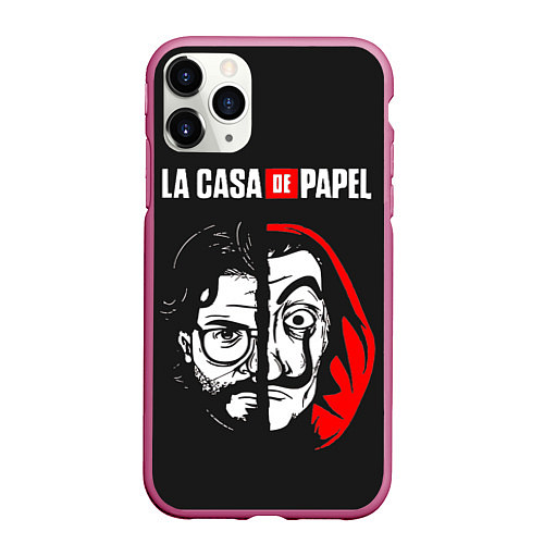 Чехол iPhone 11 Pro матовый La casa de papel / 3D-Малиновый – фото 1