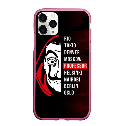 Чехол iPhone 11 Pro матовый La Casa de Papel Z / 3D-Малиновый – фото 1