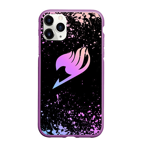 Чехол iPhone 11 Pro матовый Fairy Tail / 3D-Фиолетовый – фото 1