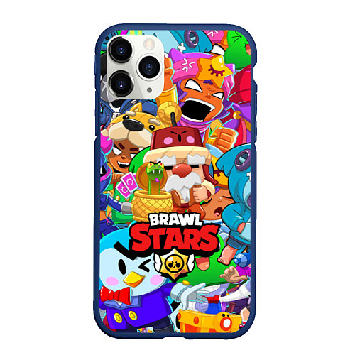 Чехол iPhone 11 Pro матовый BRAWL STARS GALE / 3D-Тёмно-синий – фото 1