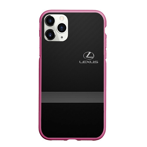 Чехол iPhone 11 Pro матовый LEXUS / 3D-Малиновый – фото 1