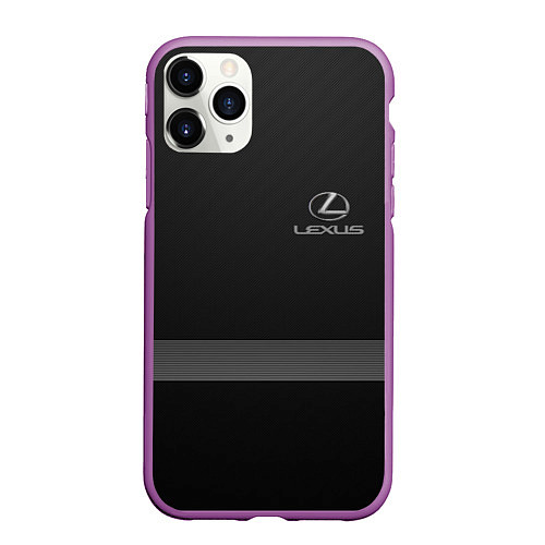 Чехол iPhone 11 Pro матовый LEXUS / 3D-Фиолетовый – фото 1