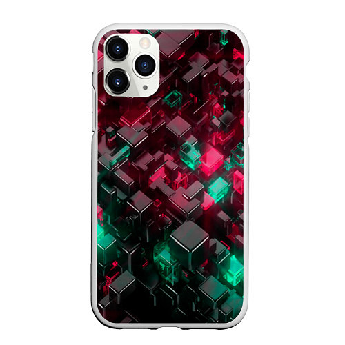 Чехол iPhone 11 Pro матовый ABSTRACTION / 3D-Белый – фото 1