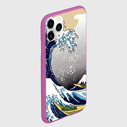 Чехол iPhone 11 Pro матовый The great wave off kanagawa, цвет: 3D-фиолетовый — фото 2