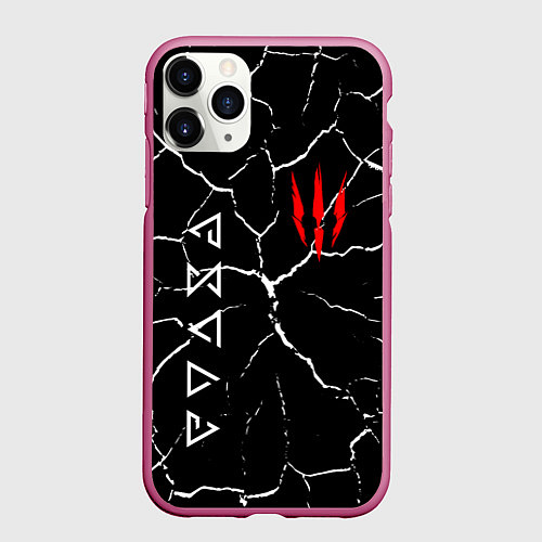 Чехол iPhone 11 Pro матовый The Witcher / 3D-Малиновый – фото 1