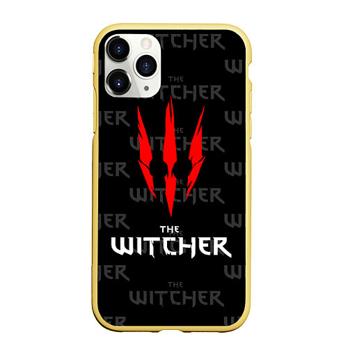 Чехол iPhone 11 Pro матовый The Witcher / 3D-Желтый – фото 1