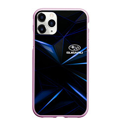 Чехол iPhone 11 Pro матовый SUBARU, цвет: 3D-розовый