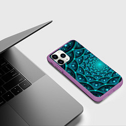 Чехол iPhone 11 Pro матовый Асимметрия узор круги фигуры, цвет: 3D-фиолетовый — фото 2