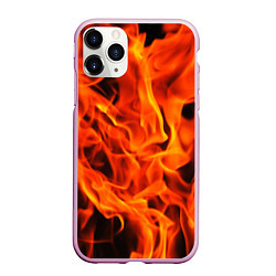 Чехол iPhone 11 Pro матовый ОГОНЬ, цвет: 3D-розовый