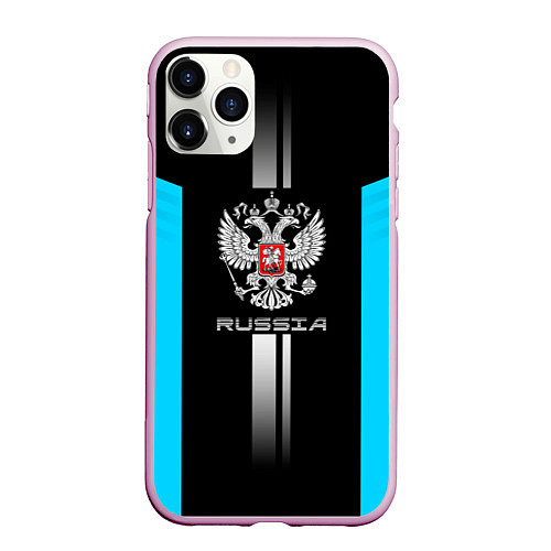 Чехол iPhone 11 Pro матовый Russia / 3D-Розовый – фото 1