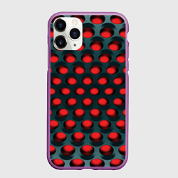 Чехол iPhone 11 Pro матовый Раскалённый красный 3Д, цвет: 3D-фиолетовый