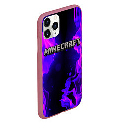 Чехол iPhone 11 Pro матовый MINECRAFT, цвет: 3D-малиновый — фото 2