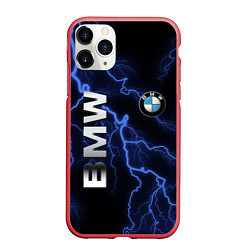 Чехол iPhone 11 Pro матовый BMW, цвет: 3D-красный