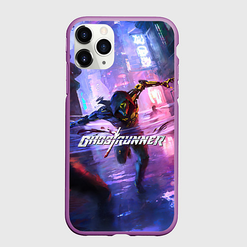 Чехол iPhone 11 Pro матовый Ghostrunner / 3D-Фиолетовый – фото 1