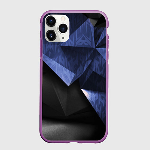 Чехол iPhone 11 Pro матовый GEOMETRY DARK / 3D-Фиолетовый – фото 1