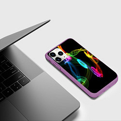Чехол iPhone 11 Pro матовый НЕОНОВЫЙ ДЫМ, цвет: 3D-фиолетовый — фото 2