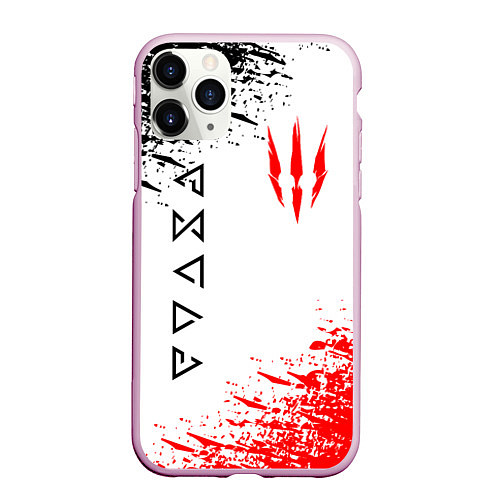 Чехол iPhone 11 Pro матовый THE WITCHER / 3D-Розовый – фото 1