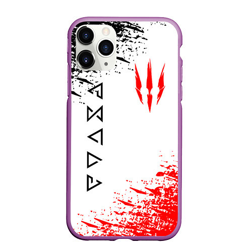 Чехол iPhone 11 Pro матовый THE WITCHER / 3D-Фиолетовый – фото 1