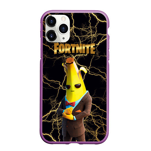 Чехол iPhone 11 Pro матовый Peely Fortnite / 3D-Фиолетовый – фото 1