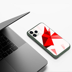 Чехол iPhone 11 Pro матовый GEOMETRY RED, цвет: 3D-темно-зеленый — фото 2