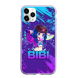 Чехол iPhone 11 Pro матовый Brawl Stars BIBI, цвет: 3D-светло-сиреневый