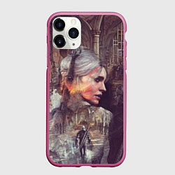 Чехол iPhone 11 Pro матовый Ведьмак, цвет: 3D-малиновый