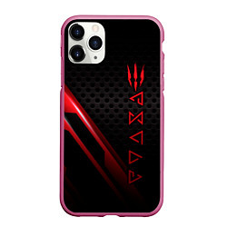 Чехол iPhone 11 Pro матовый The Witcher, цвет: 3D-малиновый