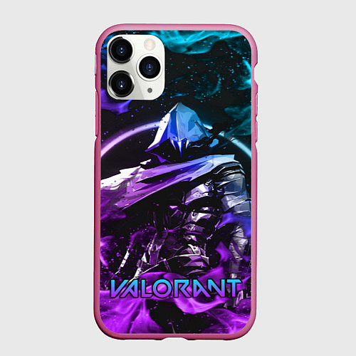 Чехол iPhone 11 Pro матовый VALORANT OMEN / 3D-Малиновый – фото 1