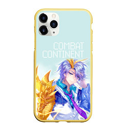 Чехол iPhone 11 Pro матовый Combat continent, цвет: 3D-желтый