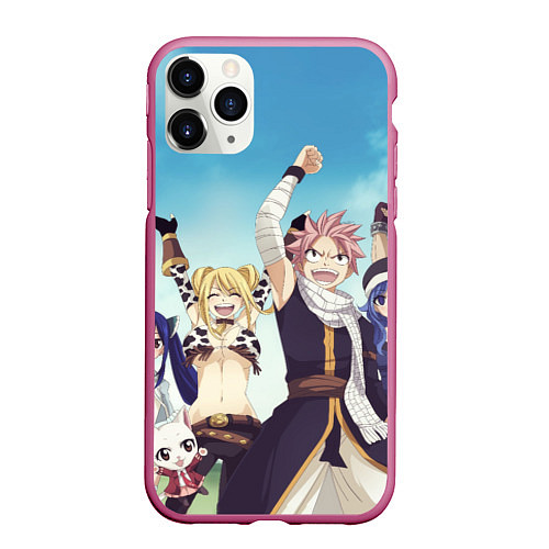 Чехол iPhone 11 Pro матовый FAIRY TAIL ХВОСТ ФЕИ / 3D-Малиновый – фото 1