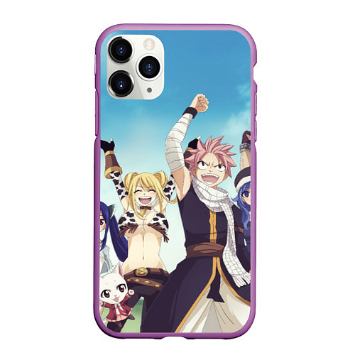 Чехол iPhone 11 Pro матовый FAIRY TAIL ХВОСТ ФЕИ / 3D-Фиолетовый – фото 1