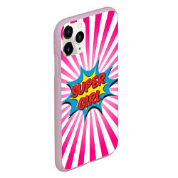 Чехол iPhone 11 Pro матовый Super Girl, цвет: 3D-розовый — фото 2