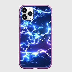 Чехол iPhone 11 Pro матовый СВЕТЯЩИЕСЯ МОЛНИИ
