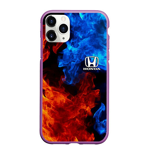 Чехол iPhone 11 Pro матовый HONDA / 3D-Фиолетовый – фото 1