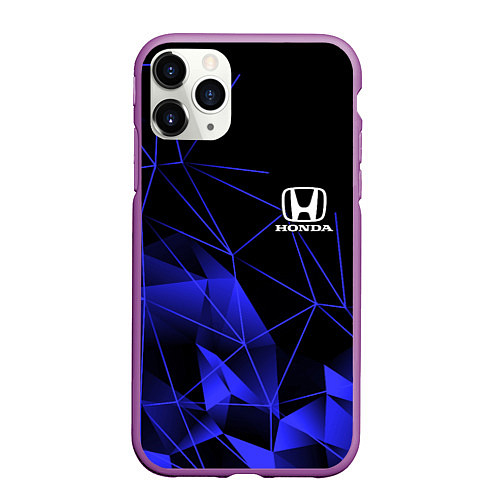 Чехол iPhone 11 Pro матовый HONDA / 3D-Фиолетовый – фото 1