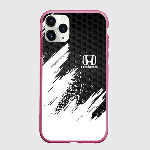 Чехол iPhone 11 Pro матовый HONDA / 3D-Малиновый – фото 1