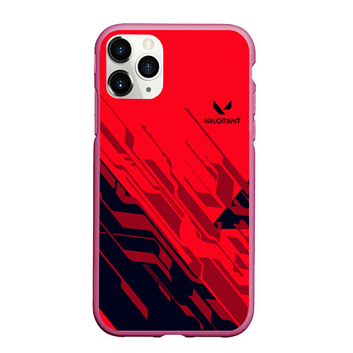 Чехол iPhone 11 Pro матовый Valorant / 3D-Малиновый – фото 1