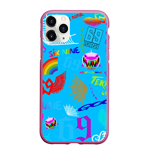 Чехол iPhone 11 Pro матовый 6IX9INE / 3D-Малиновый – фото 1