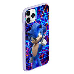 Чехол iPhone 11 Pro матовый Sonic, цвет: 3D-светло-сиреневый — фото 2