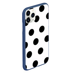 Чехол iPhone 11 Pro матовый Горошeк, цвет: 3D-тёмно-синий — фото 2