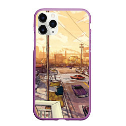 Чехол iPhone 11 Pro матовый GTA San Andreas, цвет: 3D-фиолетовый