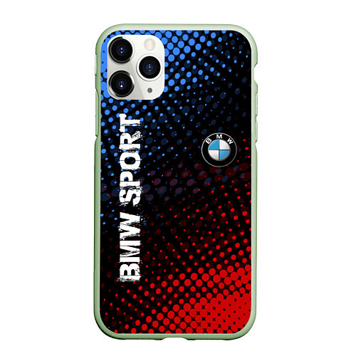 Чехол iPhone 11 Pro матовый BMW SPORT / 3D-Салатовый – фото 1